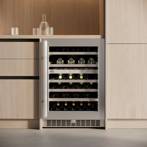 Refroidisseur à vin encastrable 24 po, 51 bouteilles Inox à 2 zones avec Technologie Low-E Argon - Sonoma