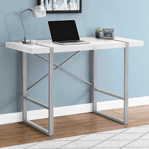 Bureau de travail en MDF/stratifié et métal argenté - I 7662-7663-7664
