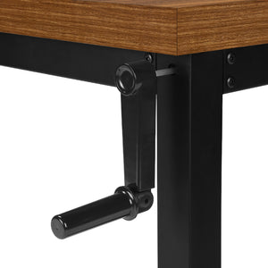 Bureau de travail ajustable en bois/MDF et métal noir - I 7675-7676-7677