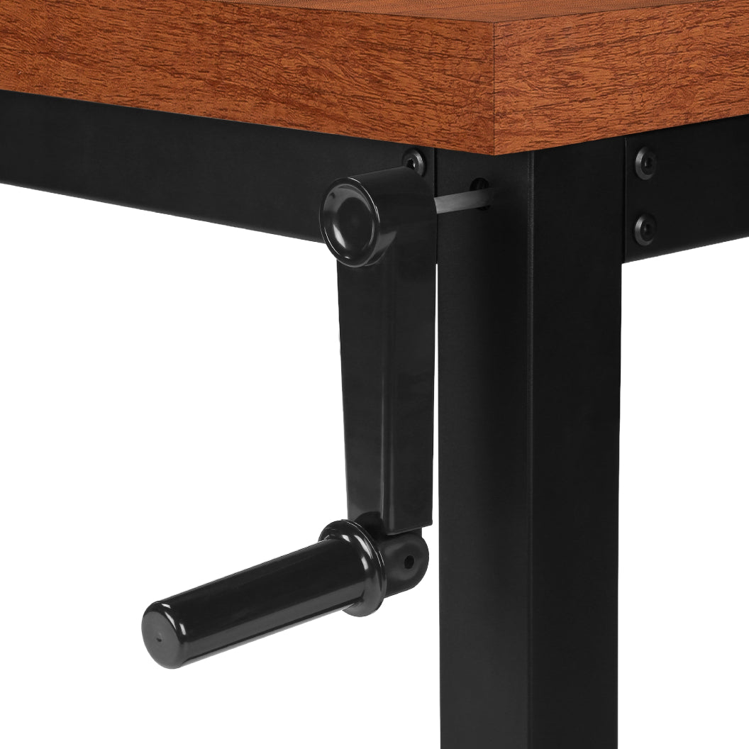 Bureau de travail ajustable en bois/MDF et métal noir - I 7675-7676-7677