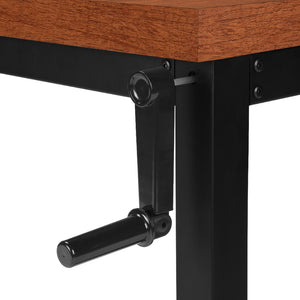 Bureau de travail ajustable en bois/MDF et métal noir - I 7675-7676-7677