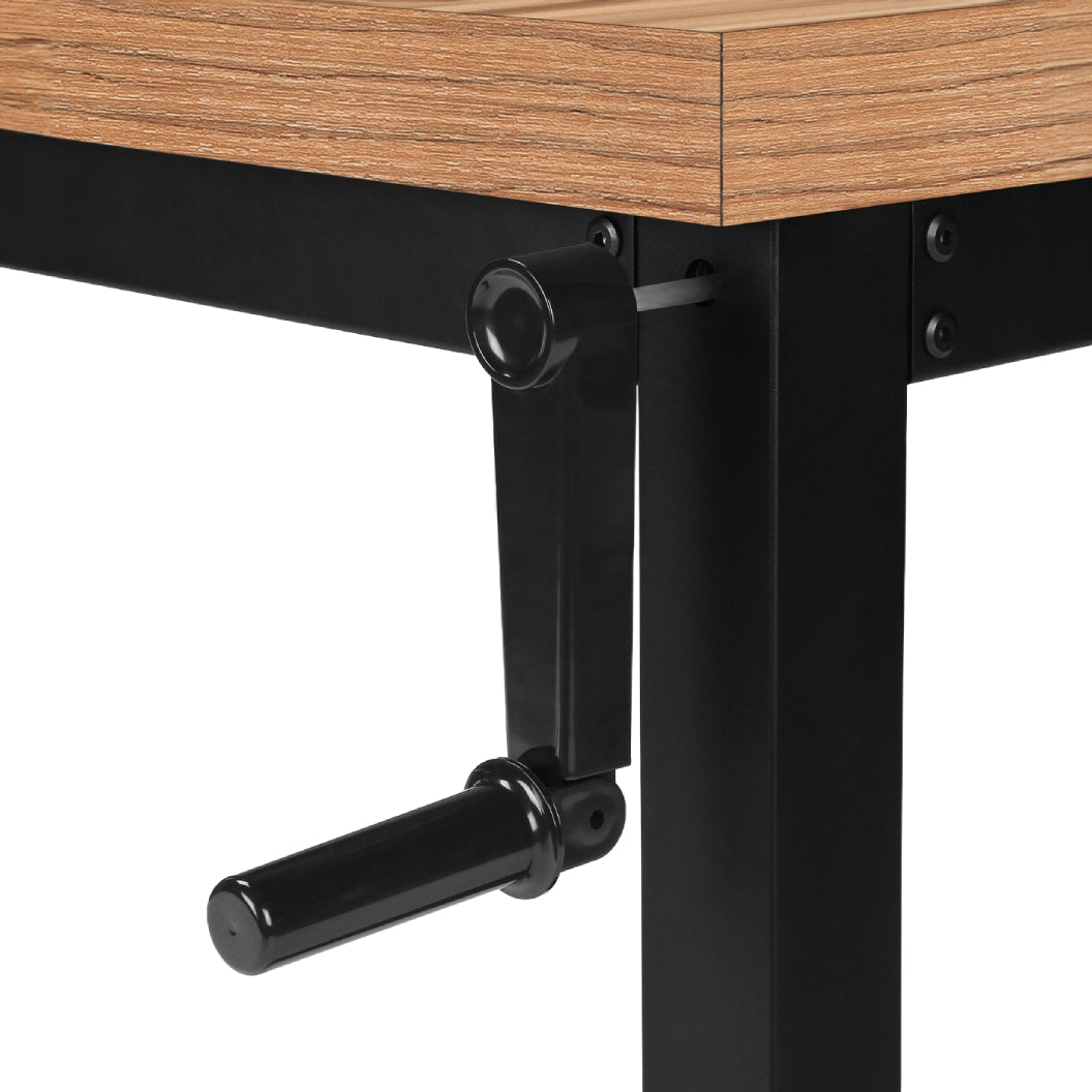 Bureau de travail ajustable en bois/MDF et métal noir - I 7675-7676-7677