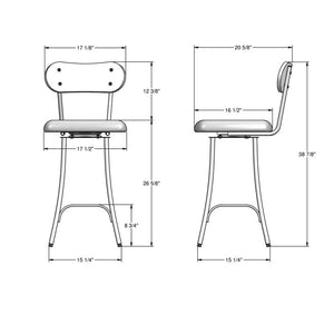 Tabouret de comptoir pivotant en métal avec une assise rembourrée aspect cuir brun - Bean