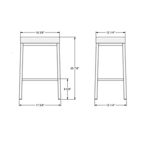 Tabouret de comptoir en métal inox avec assise rembourrée en tissu noir - Bradley