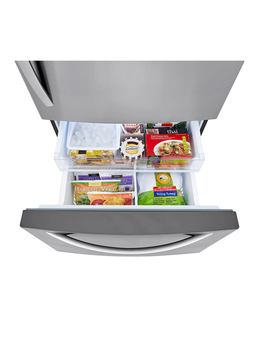 Réfrigérateur congélateur bas Inox 33po
