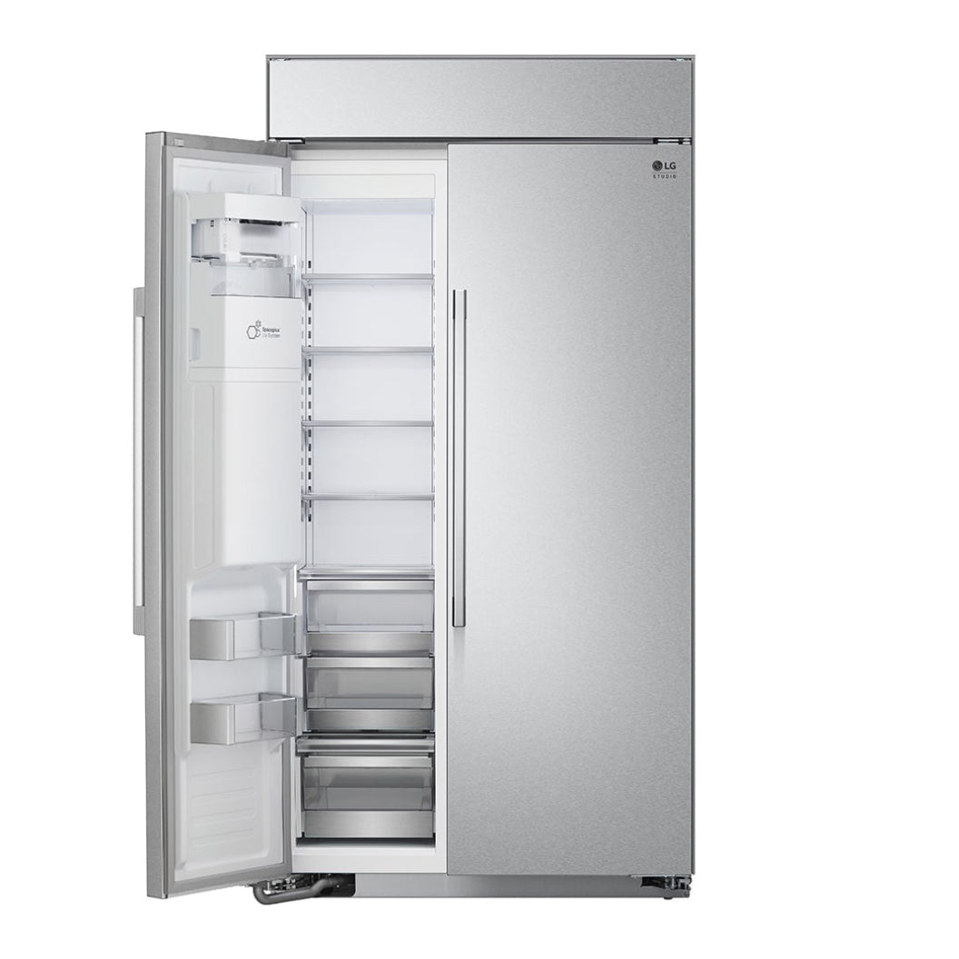 Réfrigérateur côte à côte profondeux comptoir 42 po 25,6 pi³ Inox avec distributeur d'eau et machine à glaçons