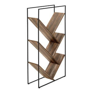 Étagère en métal noir avec 6 tablettes en MDF/stratifié - I 2200-2201-2202