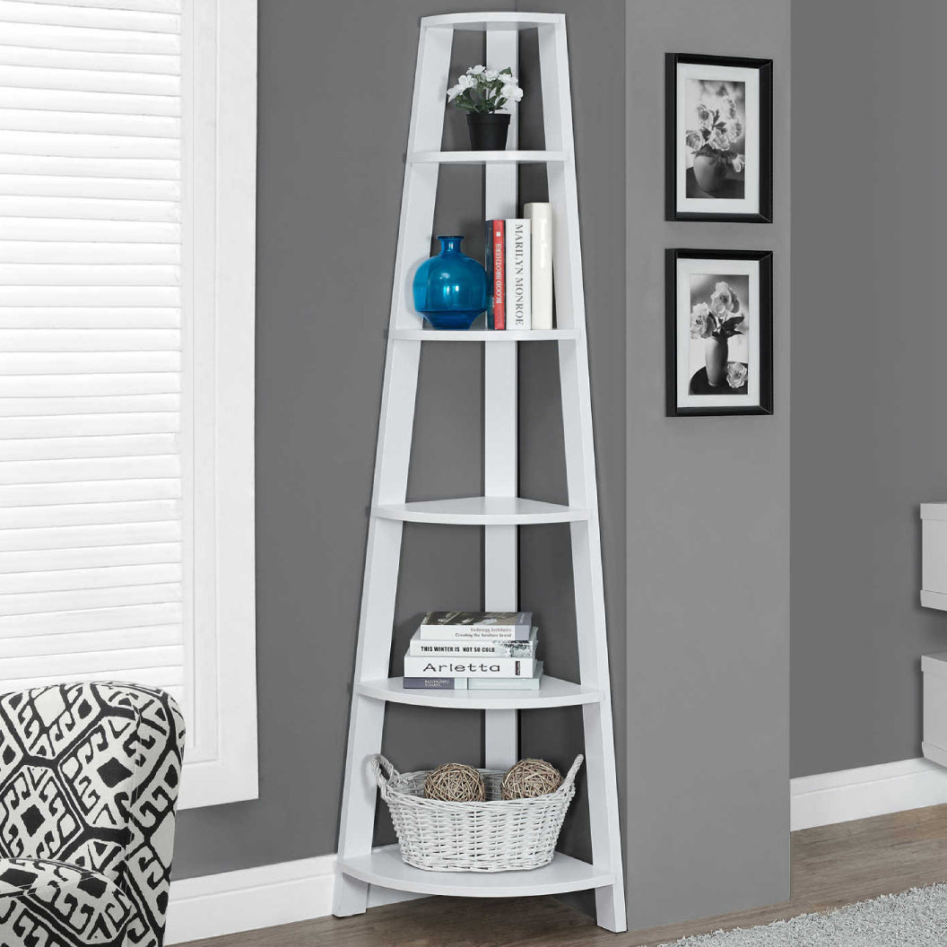 Étagère de coin en MDF/stratifié avec 5 tablettes - I 2495-2496-2497-2499-2750