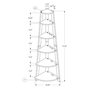 Étagère de coin en MDF/stratifié avec 5 tablettes - I 2495-2496-2497-2499-2750