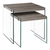 Ensemble de 2 tables gigognes en MDF/stratifié et verre trempé - I 3053-3287