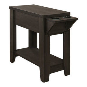 Table d'appoint en MDF/stratifié avec 1 tiroir et double porte-gobelet - I 3197-3198