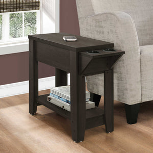 Table d'appoint en MDF/stratifié avec 1 tiroir et double porte-gobelet - I 3197-3198