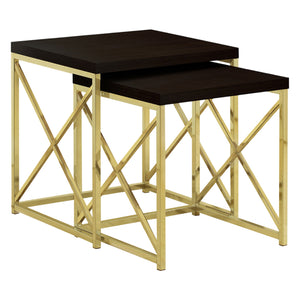 Ensemble de 2 tables gigognes en stratifé et métal - I 3025-3237