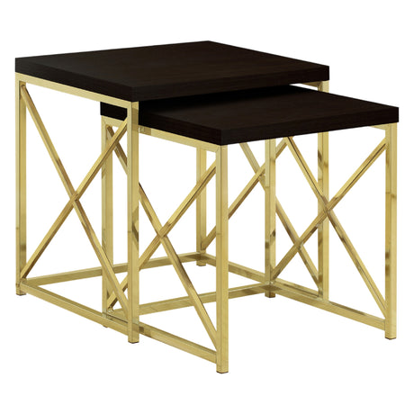 Ensemble de 2 tables gigognes en stratifé et métal - I 3025-3237