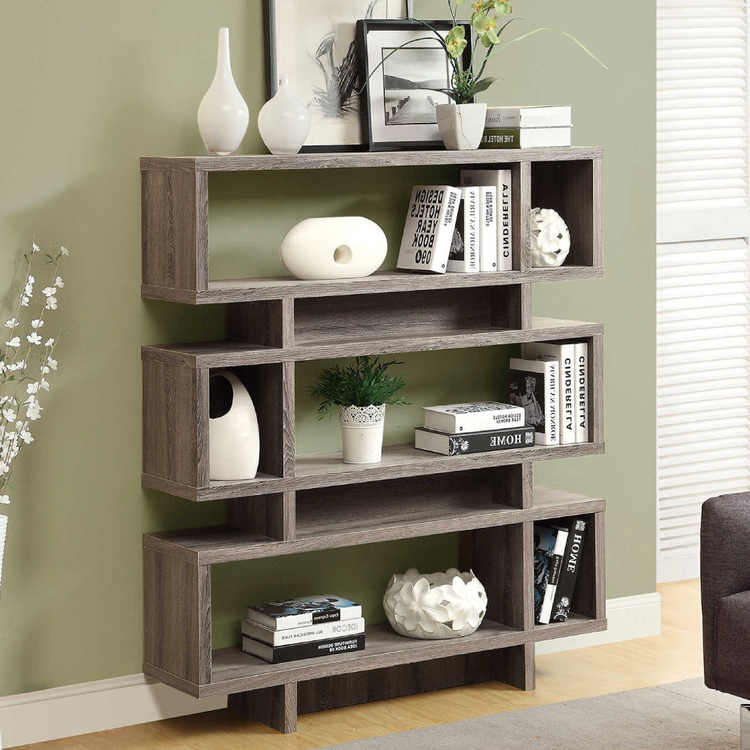 Étagère en MDF/stratifié taupe foncé avec 3 tablettes - I 3251