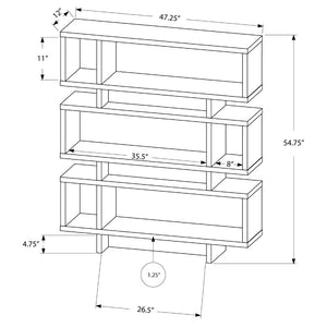Étagère en MDF/stratifié taupe foncé avec 3 tablettes - I 3251