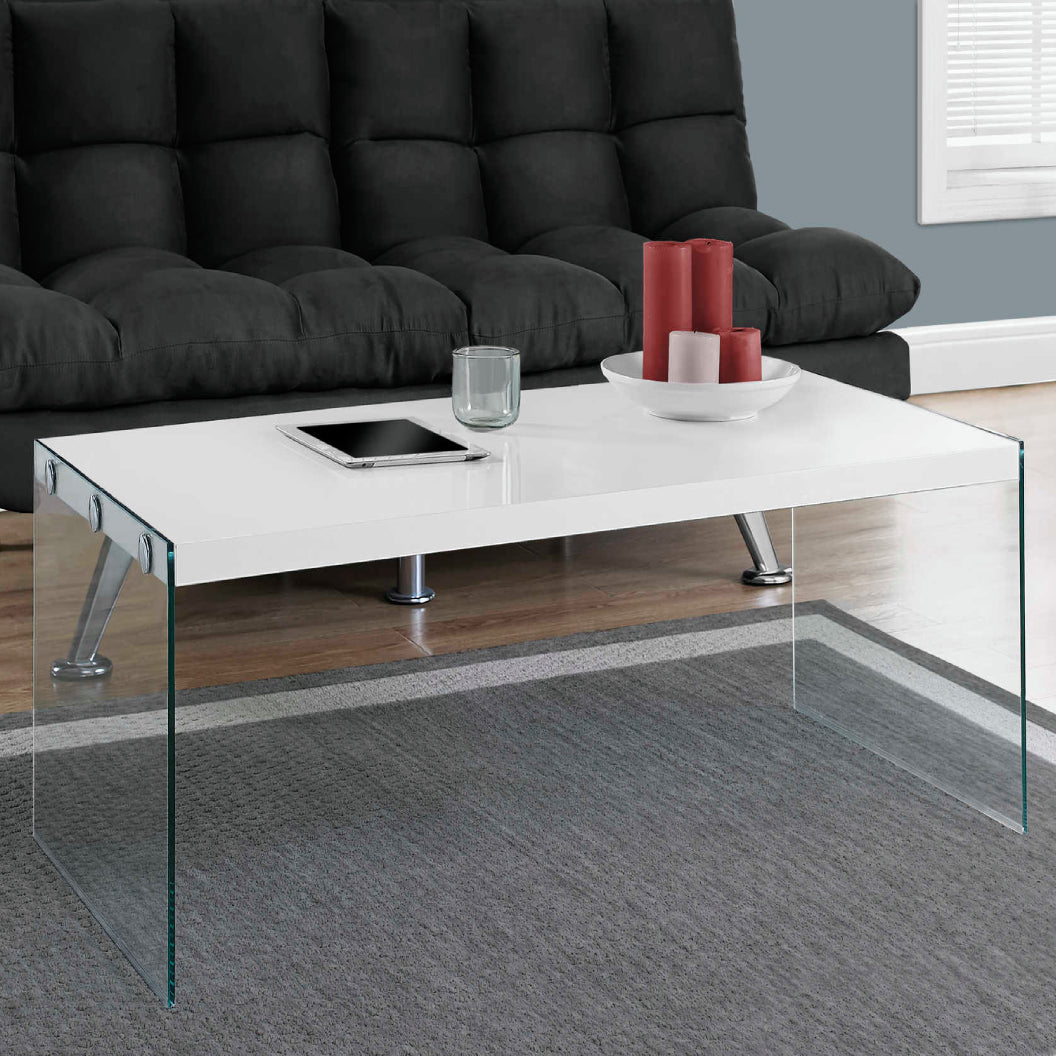 Table basse en MDF/stratifié et verre trempé - I 3054-3230-3286