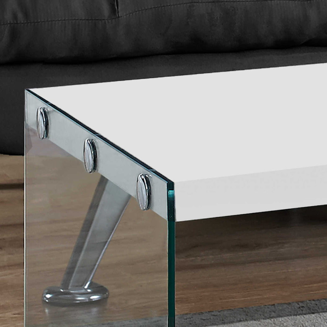 Table basse en MDF/stratifié et verre trempé - I 3054-3230-3286
