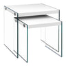 Ensemble de 2 tables gigognes en MDF/stratifié et verre trempé - I 3053-3287