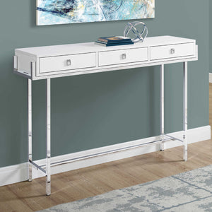 Table console en stratifié et métal avec 3 tiroirs - I 3297-3299