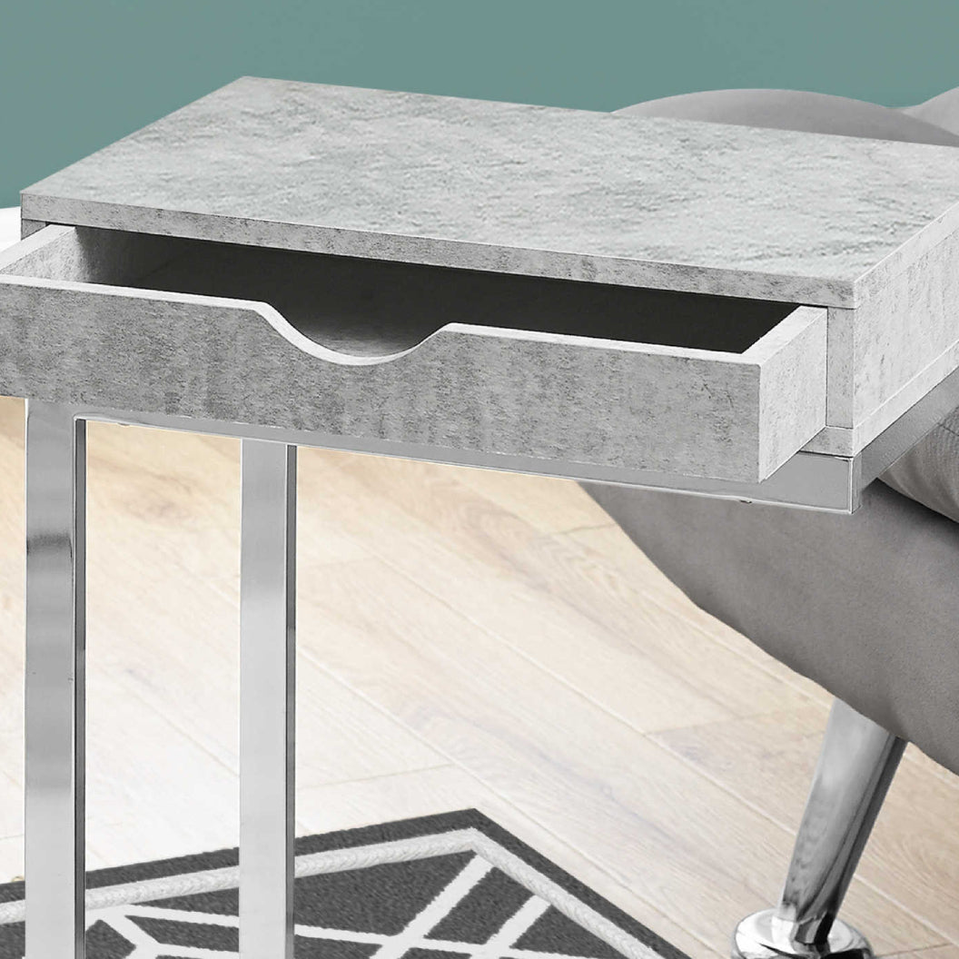 Table d'appoint en MDF/stratifié et métal chromé - I 3236-3254-3373
