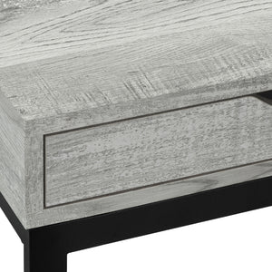 Table d'appoint en MDF/stratifié et métal noir avec 1 tiroir - I 3406-3407