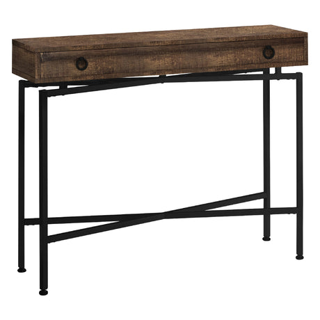 Table console en MDF/stratifié et métal noir avec 1 grand tiroir - I 3453-3454-3455