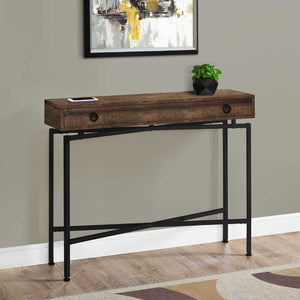Table console en MDF/stratifié et métal noir avec 1 grand tiroir - I 3453-3454-3455