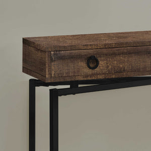 Table console en MDF/stratifié et métal noir avec 1 grand tiroir - I 3453-3454-3455