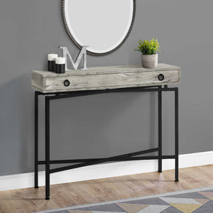 Table console en MDF/stratifié et métal noir avec 1 grand tiroir - I 3453-3454-3455