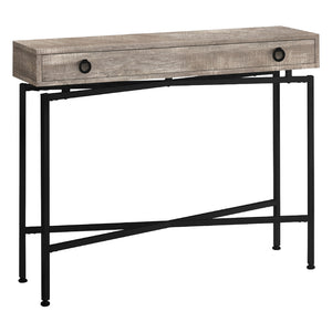 Table console en MDF/stratifié et métal noir avec 1 grand tiroir - I 3453-3454-3455