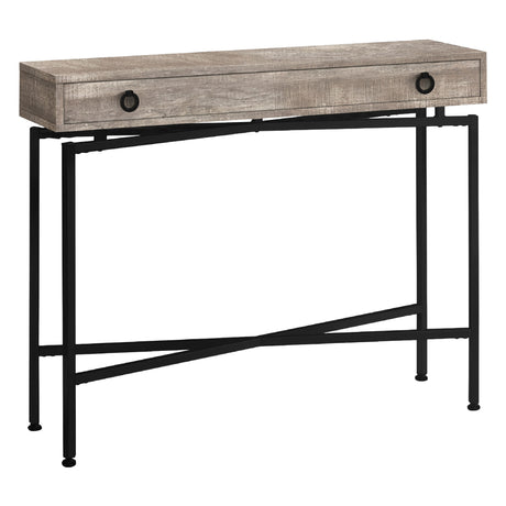 Table console en MDF/stratifié et métal noir avec 1 grand tiroir - I 3453-3454-3455