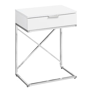Table d'appoint en MDF/stratifié et métal chromé avec 1 tiroir - I 3470-3471-3474-3475