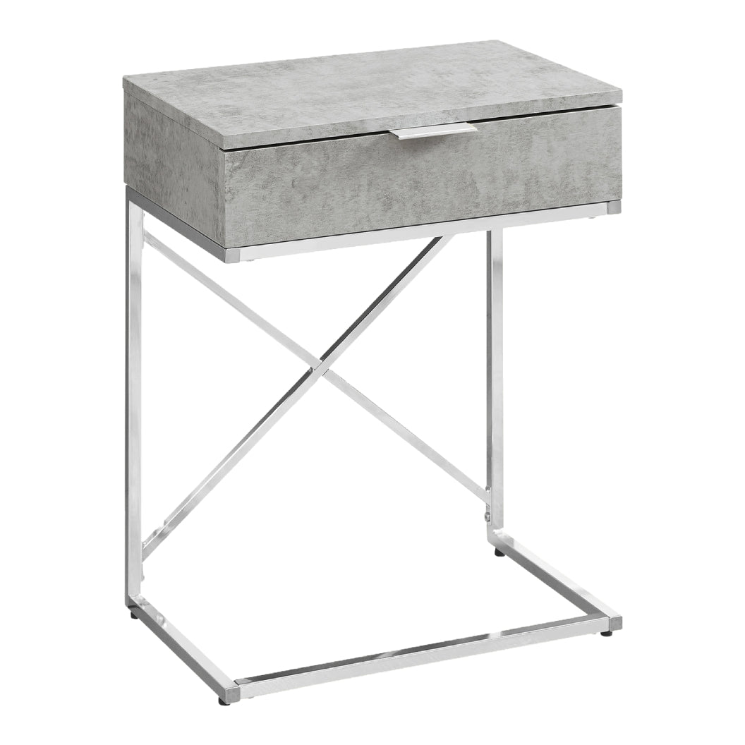 Table d'appoint en MDF/stratifié et métal chromé avec 1 tiroir - I 3470-3471-3474-3475