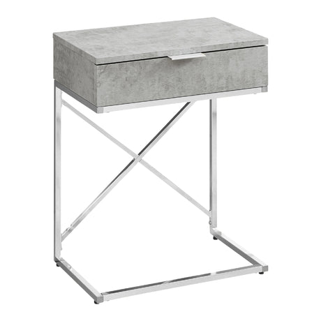 Table d'appoint en MDF/stratifié et métal chromé avec 1 tiroir - I 3470-3471-3474-3475