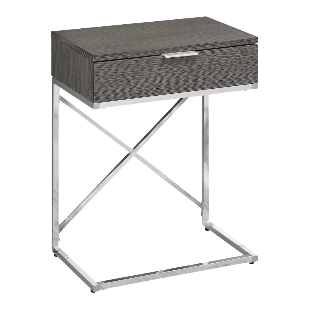 Table d'appoint en MDF/stratifié et métal chromé avec 1 tiroir - I 3470-3471-3474-3475