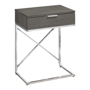 Table d'appoint en MDF/stratifié et métal chromé avec 1 tiroir - I 3470-3471-3474-3475
