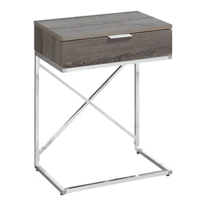 Table d'appoint en MDF/stratifié et métal chromé avec 1 tiroir - I 3470-3471-3474-3475