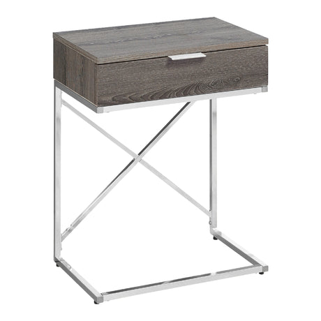 Table d'appoint en MDF/stratifié et métal chromé avec 1 tiroir - I 3470-3471-3474-3475