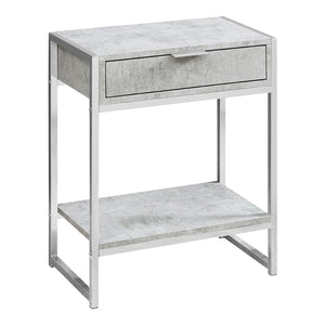 Table d'appoint en MDF/stratifié et métal chromé avec 1 tiroir - I 3480-3481