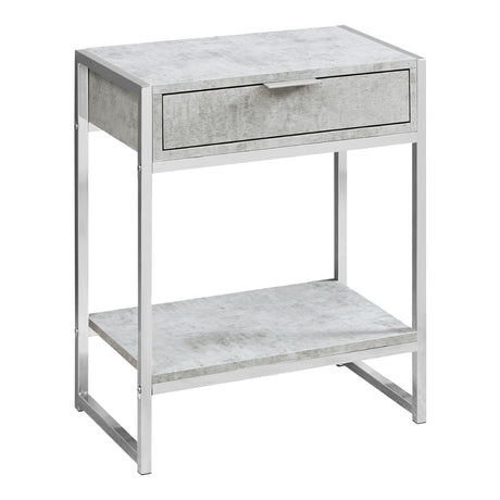 Table d'appoint en MDF/stratifié et métal chromé avec 1 tiroir - I 3480-3481