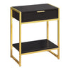 Table d'appoint en MDF/stratifié et métal doré avec 1 tiroir - I 3483-3486