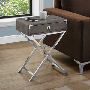 Table d'appoint en MDF/stratifié et métal avec 1 tiroir - I 3552-3555-3556