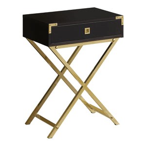 Table d'appoint en MDF/stratifié et métal avec 1 tiroir - I 3552-3555-3556