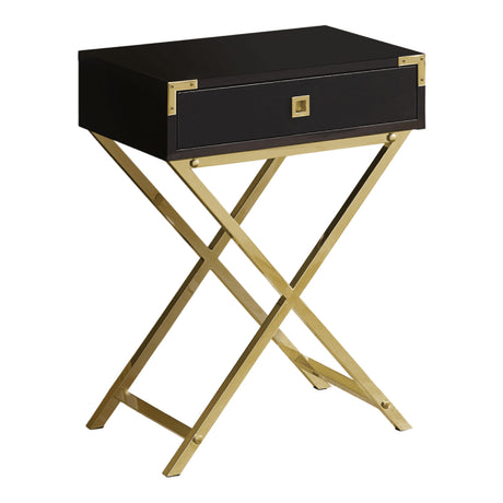 Table d'appoint en MDF/stratifié et métal avec 1 tiroir - I 3552-3555-3556