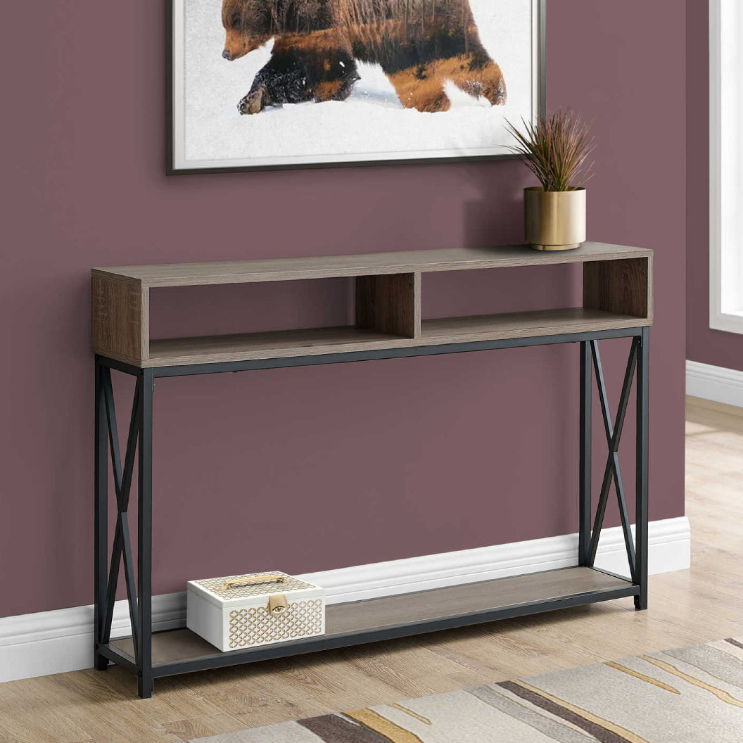 Table console en MDF/stratifié et métal - I 3572-3573-3574