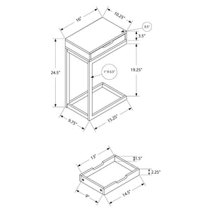 Table d'appoint en MDF/stratifié et métal avec 1 tiroir - I 3600-3601-3602