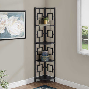 Étagère de coin en métal avec 4 tablettes en MDF/stratifié - I 3610-3611-3612-3613