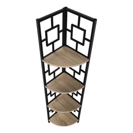 Étagère de coin en métal avec 4 tablettes en MDF/stratifié - I 3610-3611-3612-3613