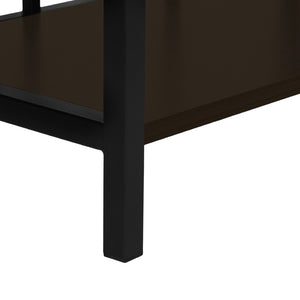 Bibliothèque en métal noir avec 4 tablettes en MDF/stratifié espresso - I 3617